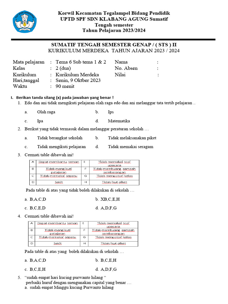 20 Contoh Soal Tema 6 Subtema 1 Kelas 2 SD dan Kunci Jawab, Rahasia Sukses Matematika