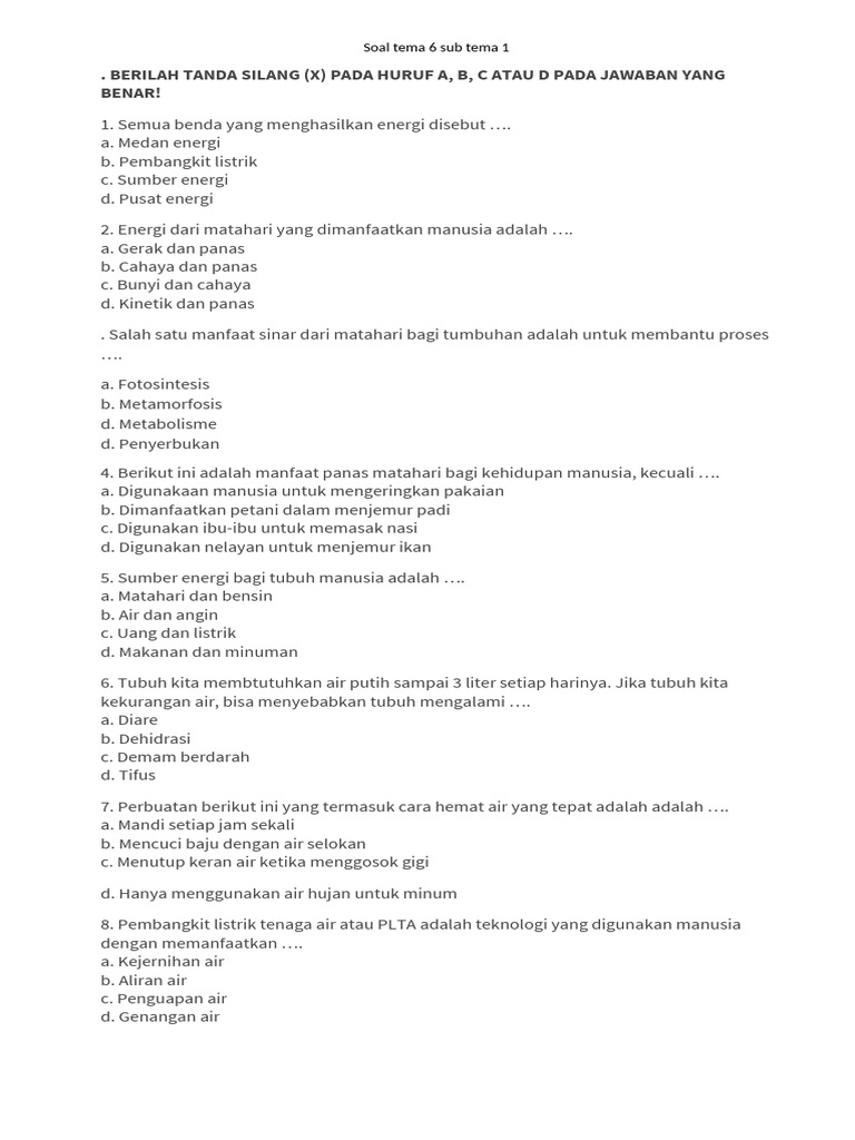 7 Contoh Soal Tema 6 Sub Tema 1 Kelas 6 yang Wajib Dikuasai Siswa 2026