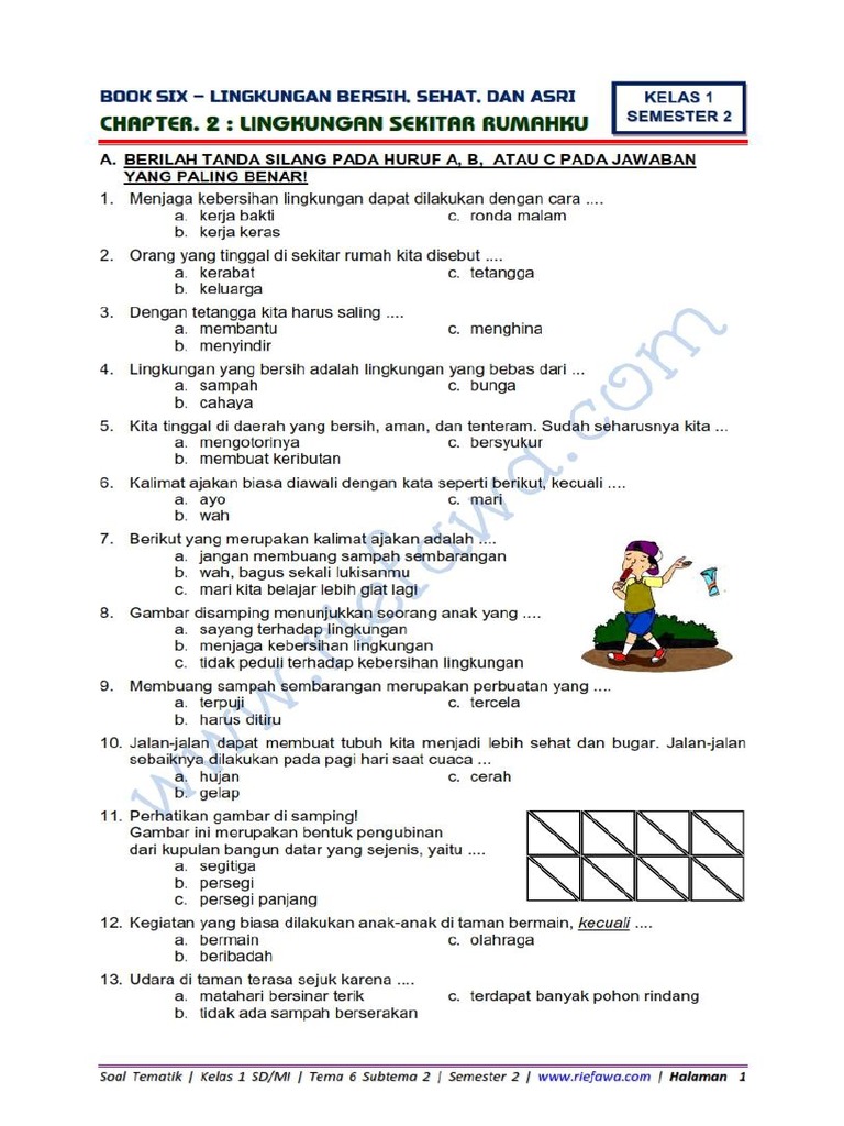 Akhirnya Tersedia 30 Contoh Soal Tema 6 Subtema 2 Kelas 1 yang Wajib Dikuasai Siswa Sebelum Ulangan Harian