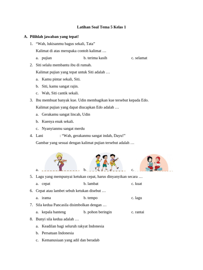 Rahasia Skor Sempurna dengan Contoh Soal Tema 5 Subtema 3 Kelas 1 yang Wajib Diketahui Rahasia Skor Sempurna dengan Contoh Soal Tema 5 Subtema 3 Kelas 1 yang Wajib Diketahui