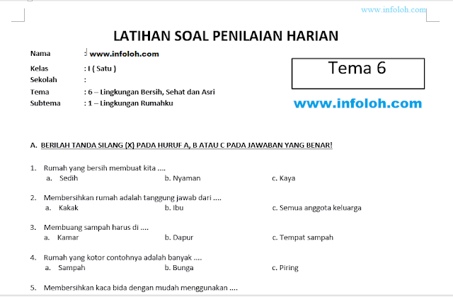 Rahasia Sukses: 7 Contoh Soal Tema 6 Subtema 1 Kelas 1 Kurtilas 2026 Rahasia Sukses: 7 Contoh Soal Tema 6 Subtema 1 Kelas 1 Kurtilas 2026