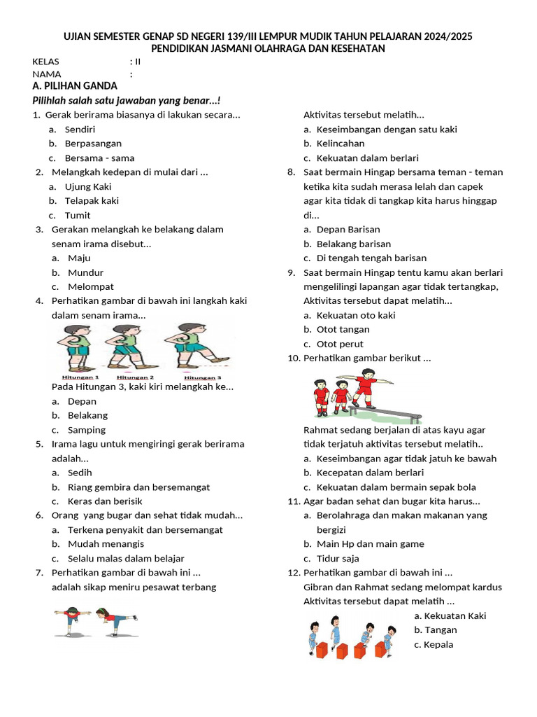 Ternyata Ini Bocoran Soal PJOK Kelas 5 Semester 2 PDF Terbaru 2026 Wajib Punya!